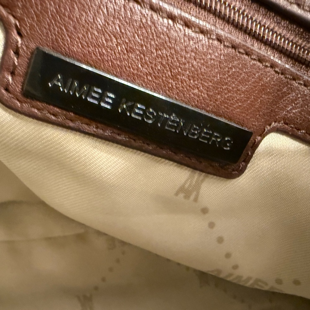 Aimee Kestenberg "Kimberly Shopper" AK7515 Dark Brown Leather Handbag Purse - Picture 3 of 10